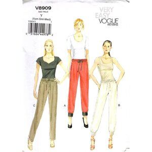 Vogue V8909 Misses XS to M Joggers and Drawstring Pants Uncut Sewing Pattern
